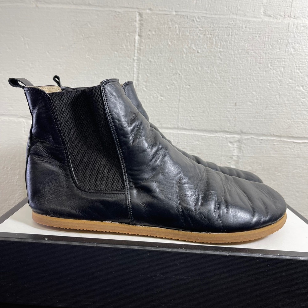 Aintap Chelsea Ankle Boots Barefoot Black Leather Pull On Mens 43 EU/10-10.5 US